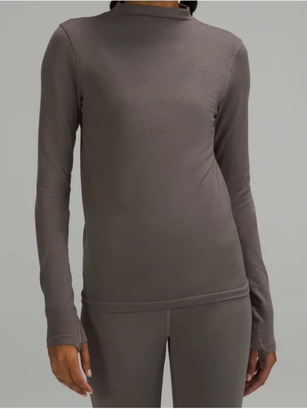 lululemon lab Seamless Wool-Blend Long-Sleeve Shirt, Rover, size 6